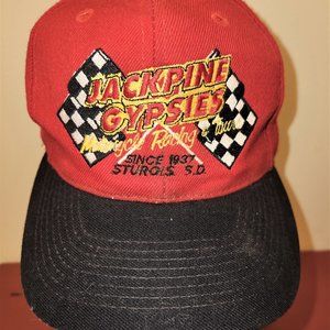 Vintage Jackpine Gypsies Motorcycles Racing Embroidered Hat Sturgis S.D. snapbac